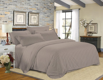 Premium Strip Bed Sheet Set | G Grey